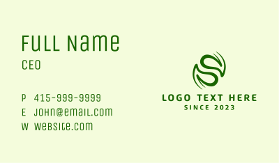Natural Leaves Lettter S Business Card Image Preview