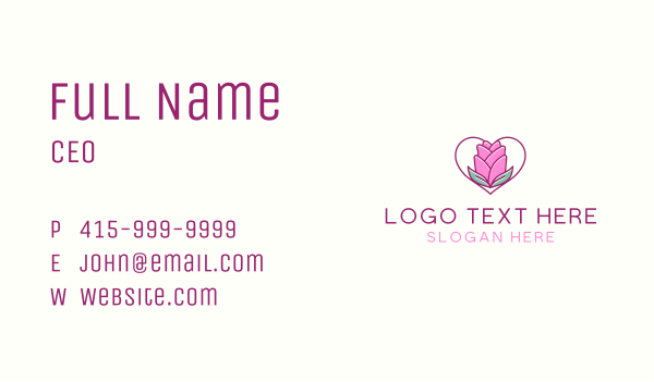 Rose Flower Heart Business Card Design Image Preview