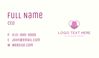 Rose Flower Heart Business Card Image Preview
