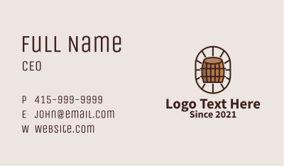 Wooden Wine Barrel  Business Card Image Preview