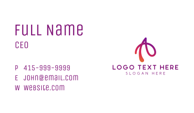 Modern Gradient Letter A  Business Card Image Preview