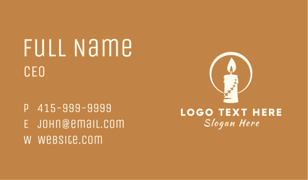 White Candle Ornament Business Card Design Image Preview