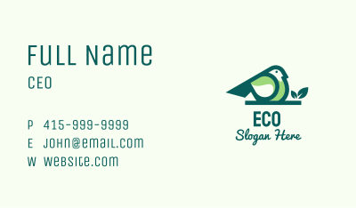 Green Eco Bird Business Card Image Preview