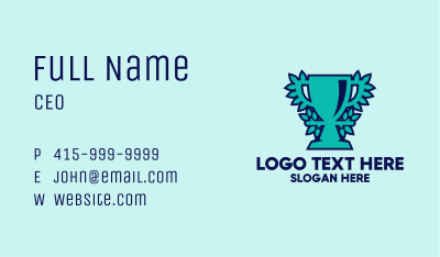 Nature Blue Green Trophy Business Card Image Preview