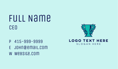 Nature Blue Green Trophy Business Card Image Preview