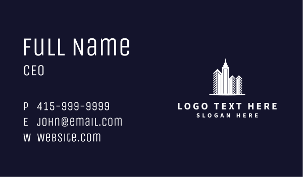 City Realty Building Tower Business Card Design Image Preview