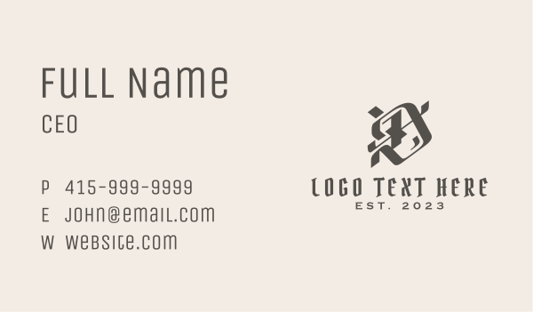 Gothic Letter D Business Card Design Image Preview