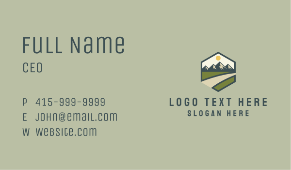 Hexagon Mountain Road Business Card Design Image Preview