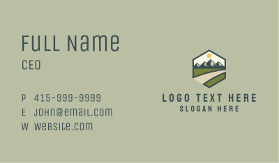 Hexagon Mountain Road Business Card Image Preview
