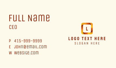 Square Ribbon Media Letter Business Card Image Preview