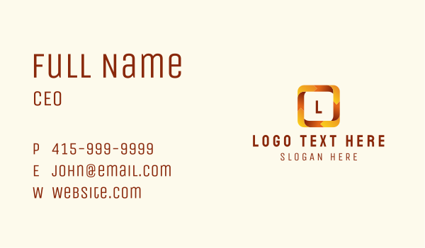 Square Ribbon Media Letter Business Card Design Image Preview