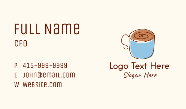 Simple Cafe Mug Business Card Design Image Preview