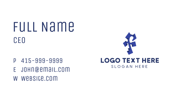 Blue Letter F Business Card Design Image Preview