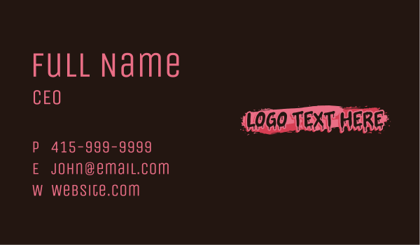 Paint Drip Wordmark Business Card Design Image Preview