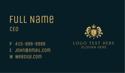 Premium Crown Shield Crest Business Card Image Preview