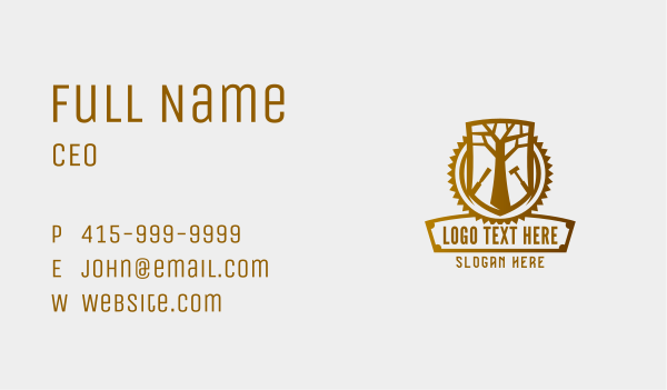 Woodwork Tree Carpentry Business Card Design Image Preview