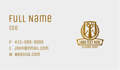 Woodwork Tree Carpentry Business Card Image Preview