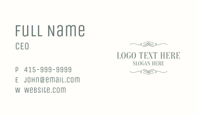 Serif Calligraphy Wordmark Business Card Image Preview