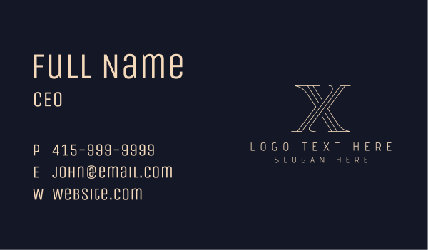 Elegant Letter X Company  Business Card Design Image Preview