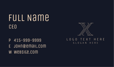Elegant Letter X Company  Business Card Image Preview