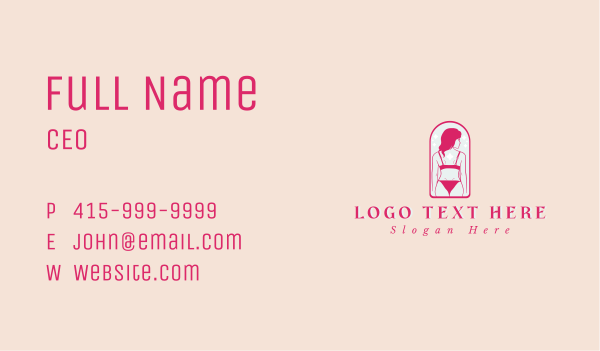 Sexy Bikini Back Business Card Design Image Preview