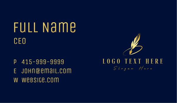 Pen Quill Writing Business Card Design Image Preview