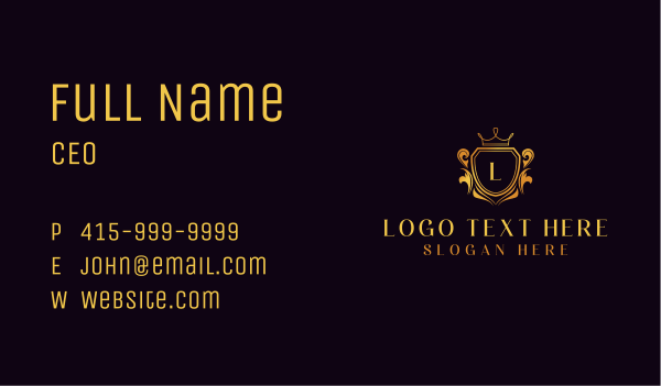 Royal Shield Hotel Business Card Design Image Preview