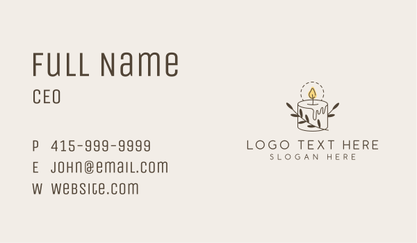 Candle Aromatherapy Flame Business Card Design Image Preview