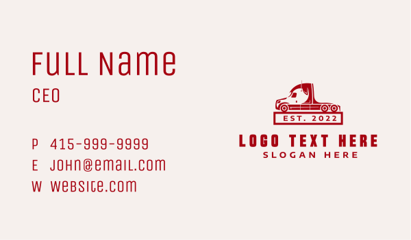 Red Freight Trucking  Business Card Design Image Preview
