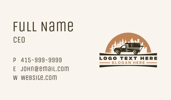 Pickup Car Travel Camping Business Card Design Image Preview