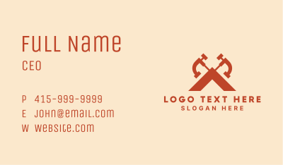 Handyman Hammer Letter A Business Card Image Preview