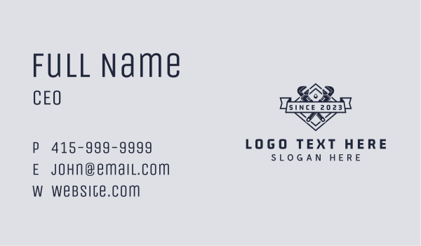 Pipe Wrench Emblem Business Card Design Image Preview