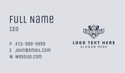 Pipe Wrench Emblem Business Card Image Preview