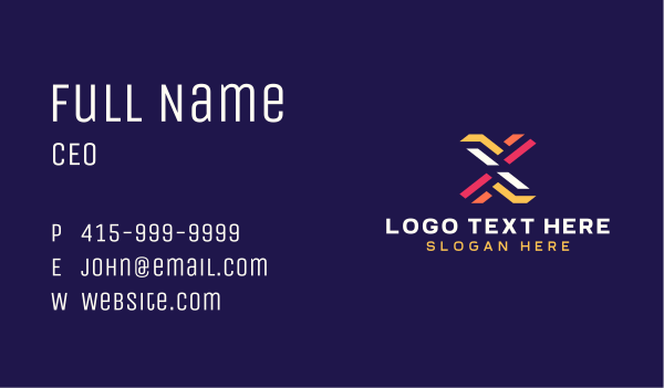 Tech Startup Letter X Business Card Design Image Preview