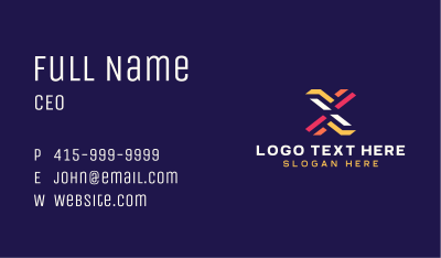 Tech Startup Letter X Business Card Image Preview