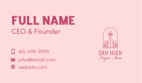Pink Space Needle Outline  Business Card Image Preview