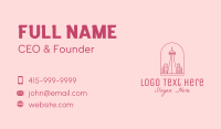 Pink Space Needle Outline  Business Card Image Preview