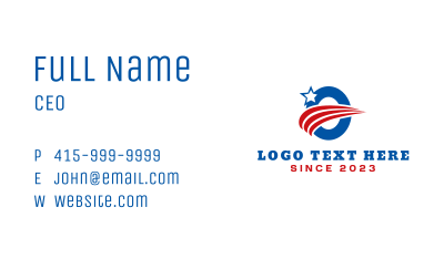 American Patriot Letter O Business Card Image Preview