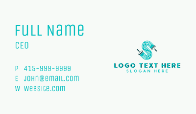 Handyman Paint Roller Letter S Business Card Image Preview