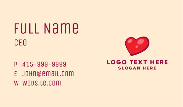 Red Shiny Heart  Business Card Design Image Preview