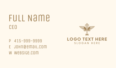 Antique Key Wings Business Card Image Preview