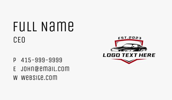 Muscle Car Racing  Business Card Design Image Preview