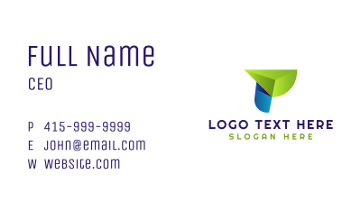 Letter P Tech Generic Business Card Image Preview