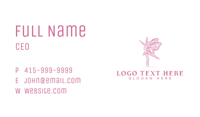 Pink Butterfly Ballerina Business Card Image Preview