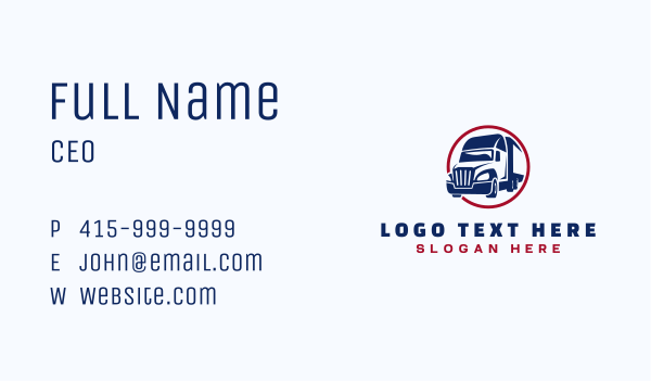 Cargo Delivery Trucking Business Card Design Image Preview