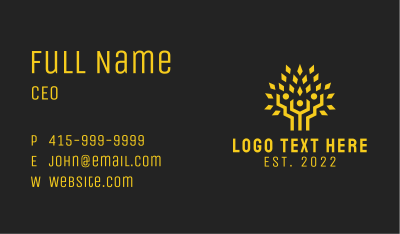 Gold Human Tree Foundation  Business Card Image Preview