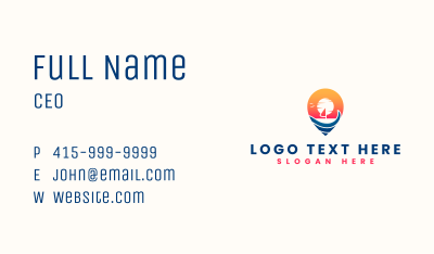 Beach Location Pin Business Card Image Preview