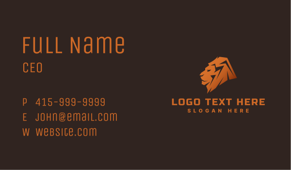 Corporate Hunter Lion  Business Card Design Image Preview