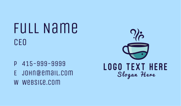Coffee Fish Cup Business Card Design Image Preview