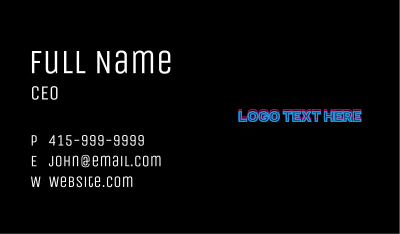 Retro Neon Wordmark Business Card Image Preview